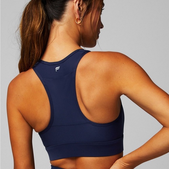 Fabletics Women’s On-The-Go  Medium Impact Sports Bra Deep Navy - Picture 2 of 11